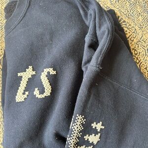 Black Sweater with Embellished Design